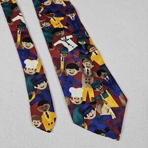 Vintage Dad Silk Tie Save the Children Made in USA Necktie Fathers Day Gift Y2K
